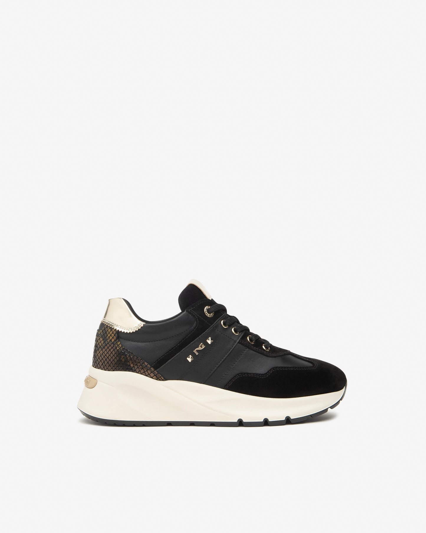 Baskets Tastrup Noiresarticle 514065 Chaussures femmes Marque NeroGiardini Italie Cuir Nouvelle collection automne hiver 2025 Magasins France