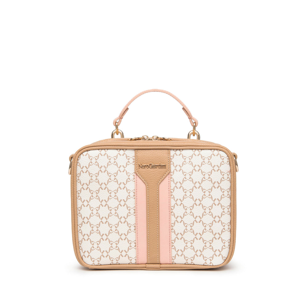 Borsa a tracolla combinata color cammello