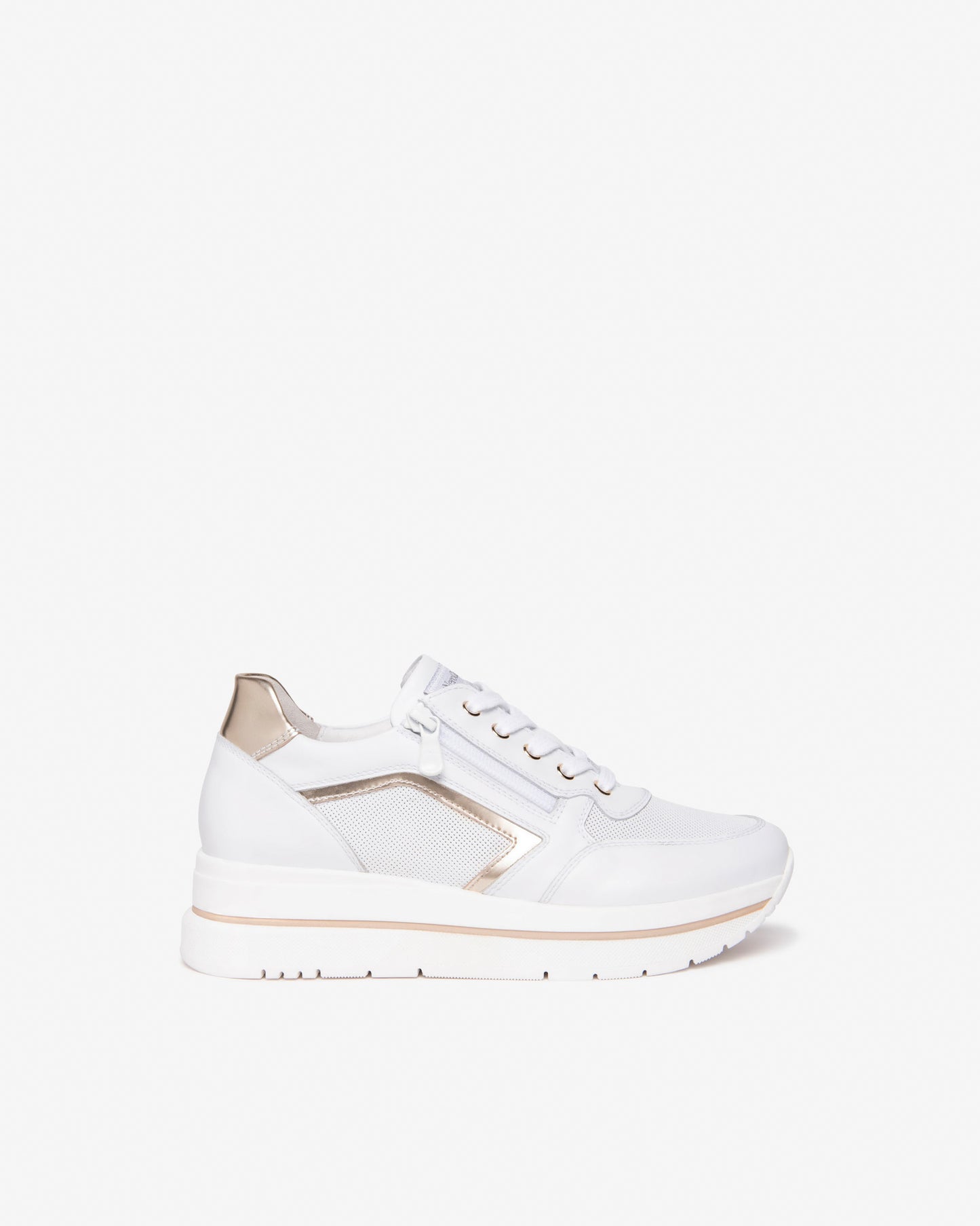 Baskets Prevesa Blanches article 512909 Nouvelle collection printemps été 2026 Magasins chaussures France marque NeroGiardini Cuir Italien Qualité