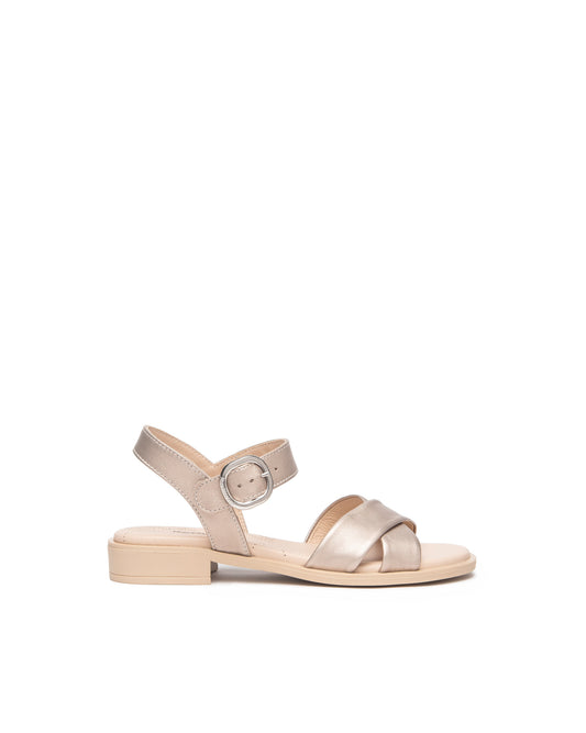 Sandales Armuelles Dorées Article 513401 Marque Italie NeroGiardini Chaussures Cuir Femmes Magasins France Nouvelle Collection Printemps été 2025