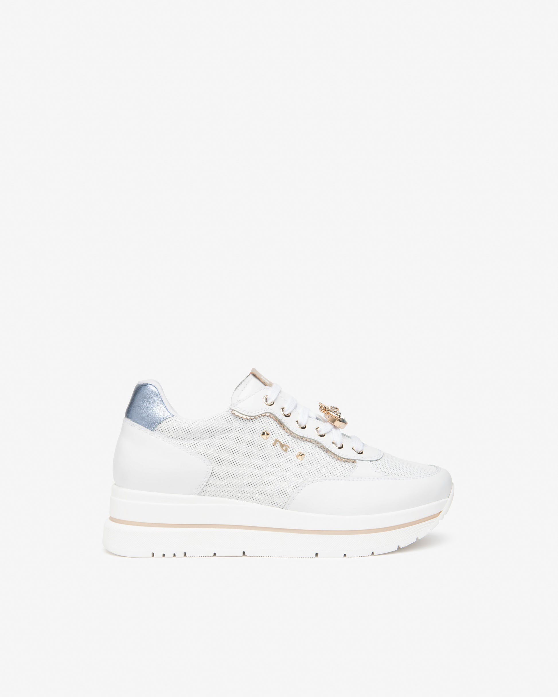 Baskets Whyalla Blanches Nouvelle collection printemps été 2026 Magasins chaussures France marque NeroGiardini Cuir Italien Qualité