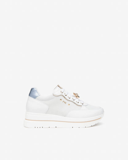 Baskets Whyalla Blanches Nouvelle collection printemps été 2026 Magasins chaussures France marque NeroGiardini Cuir Italien Qualité