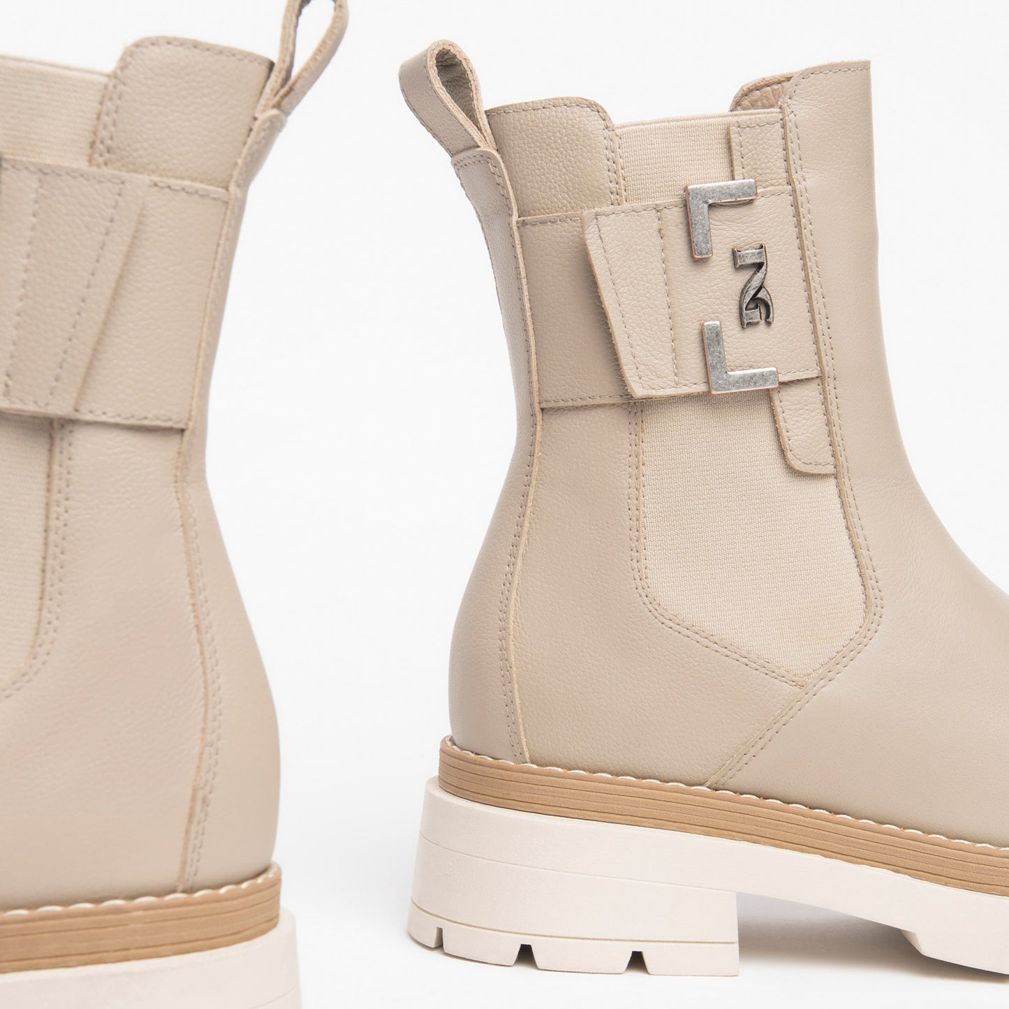 Beige Calico Boots 