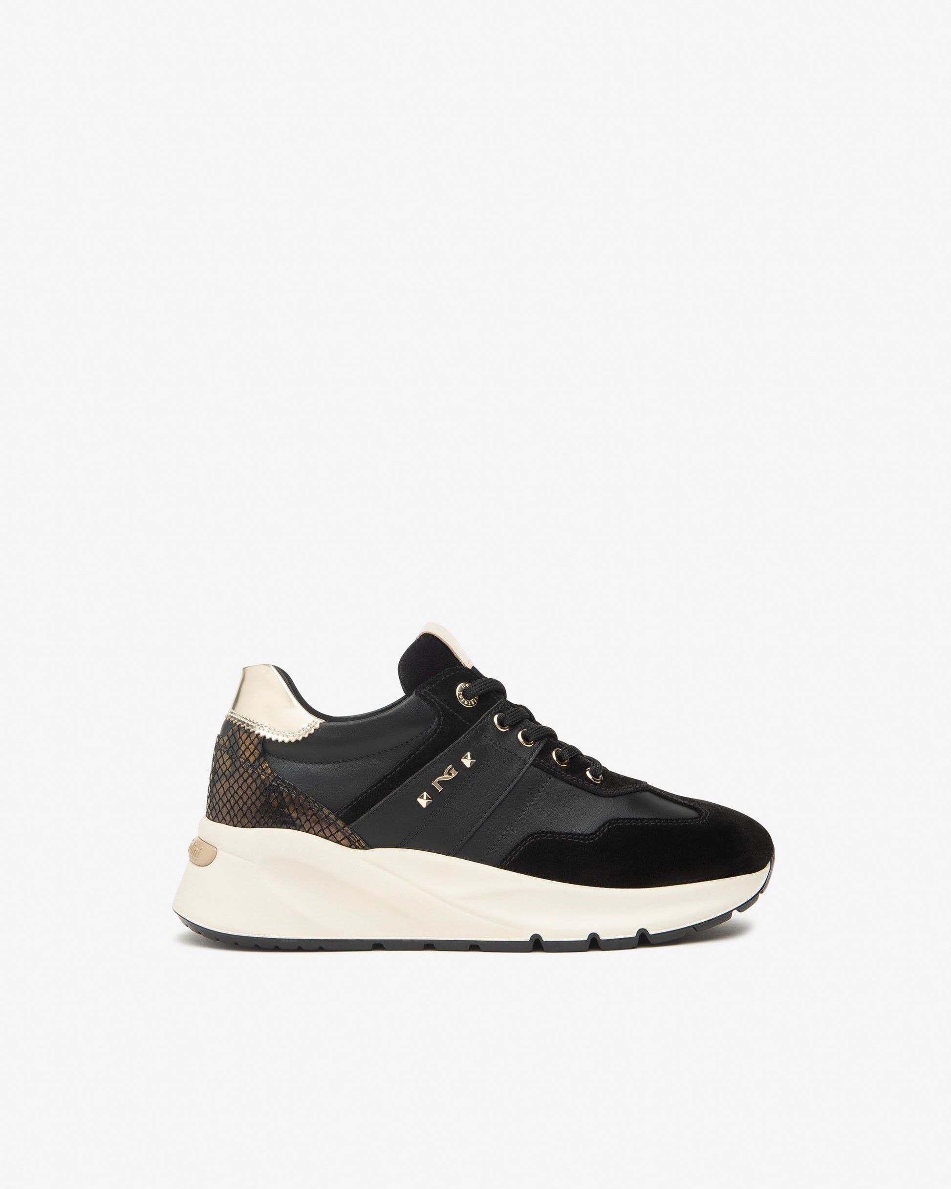 Baskets Tastrup Noiresarticle 514065 Chaussures femmes Marque NeroGiardini Italie Cuir Nouvelle collection automne hiver 2025 Magasins France