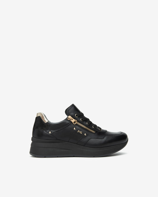 Baskets Abenra Noires article I514070 Chaussures femmes Marque NeroGiardini Italie Cuir Nouvelle collection automne hiver 2025 Magasins France