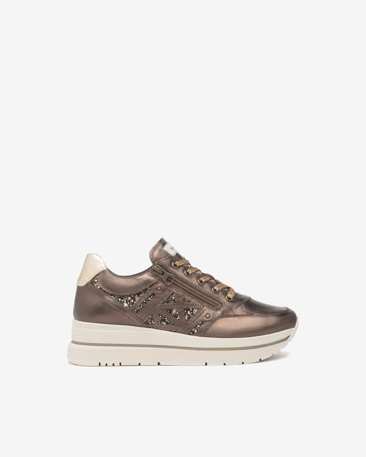 Baskets Hoje Bronzes article 514010 Chaussures femmes Marque NeroGiardini Italie Cuir Nouvelle collection automne hiver 2025 Magasins France