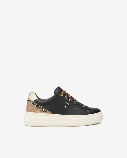 Baskets Lyngby Noires article 514160 Chaussures femmes Marque NeroGiardini Italie Cuir Nouvelle collection automne hiver 2025 Magasins France