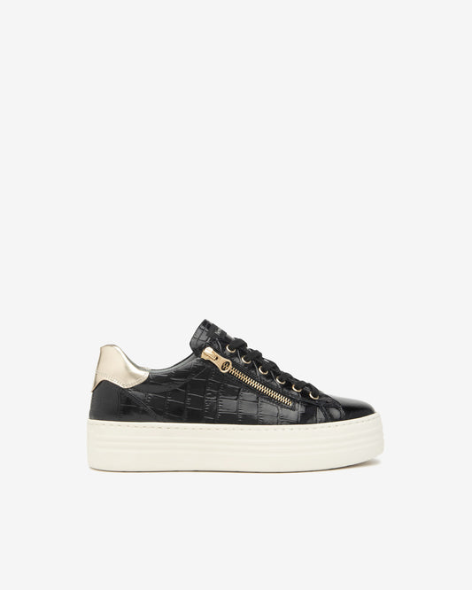 Baskets Holstebro Noires article I514186 Chaussures femmes Marque NeroGiardini Italie Cuir Nouvelle collection automne hiver 2025 Magasins France