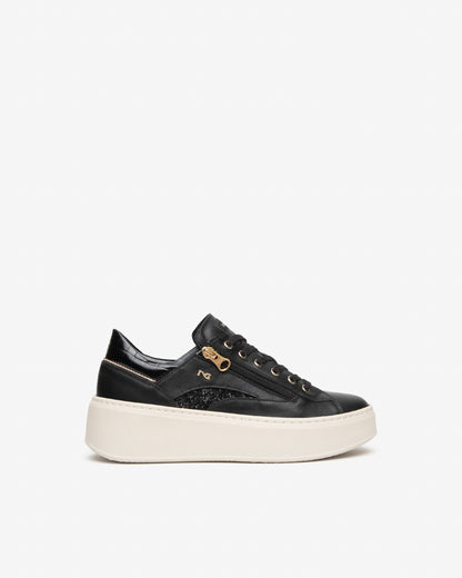 Baskets Véron Noires Chaussures femmes Marque NeroGiardini Italie Cuir Nouvelle collection automne hiver 2026 Magasins France